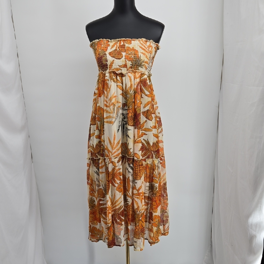Raga Floral Strapless Maxi Dress Size S